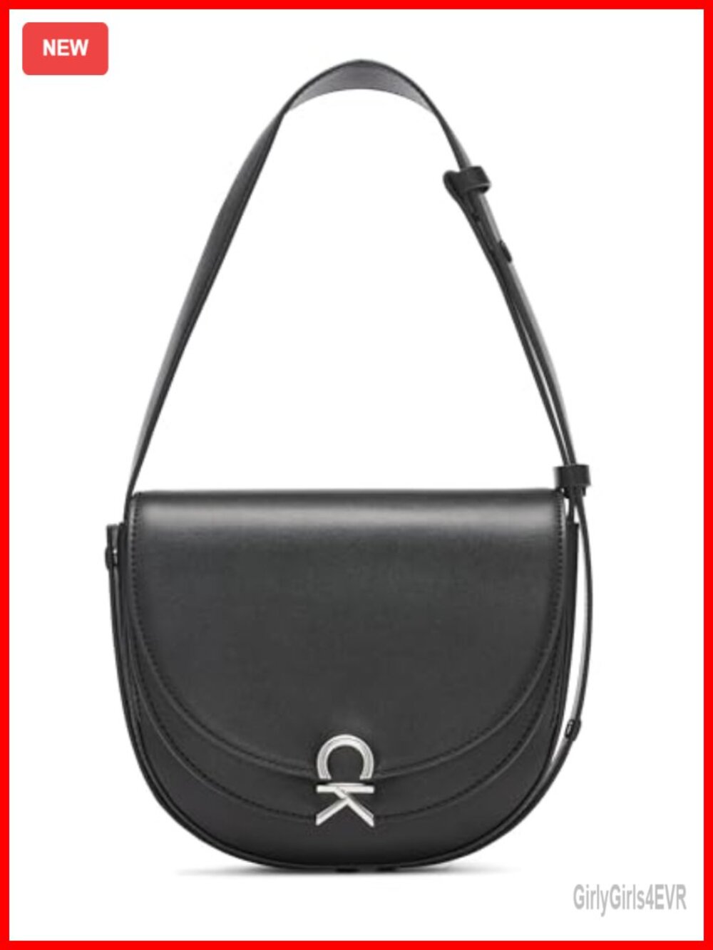 Vegan Leather Saddle Crossbody Bag Organizational Zip Slip Pockets